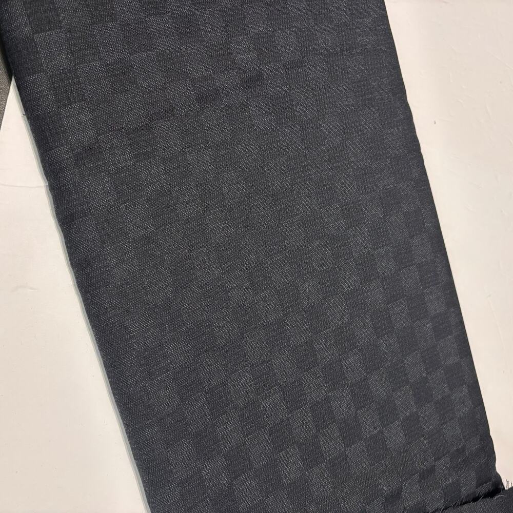 100% Wool Jacketing Fabric Gray Check 60" Wide 3 Yards Suiting